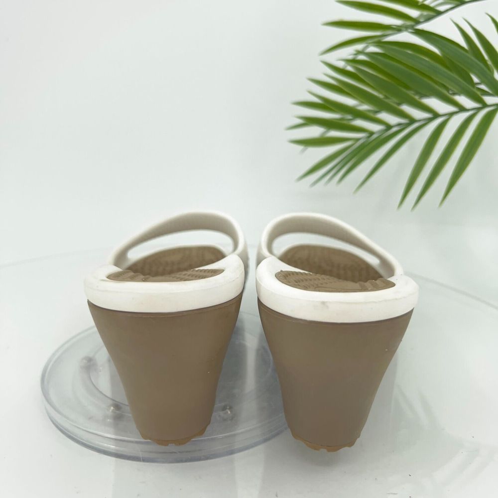 Crocs Sassari Slide Sandal Women's Size 7 Brown White Rubber Slip On Shoes - Picture 8 of 14